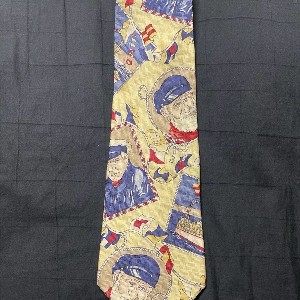 Vintage Tommy Hilfiger Captain/Sailor 100% Italian Silk Tie USA Made